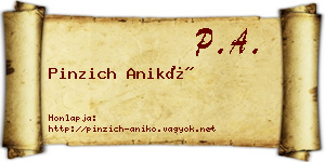 Pinzich Anikó névjegykártya